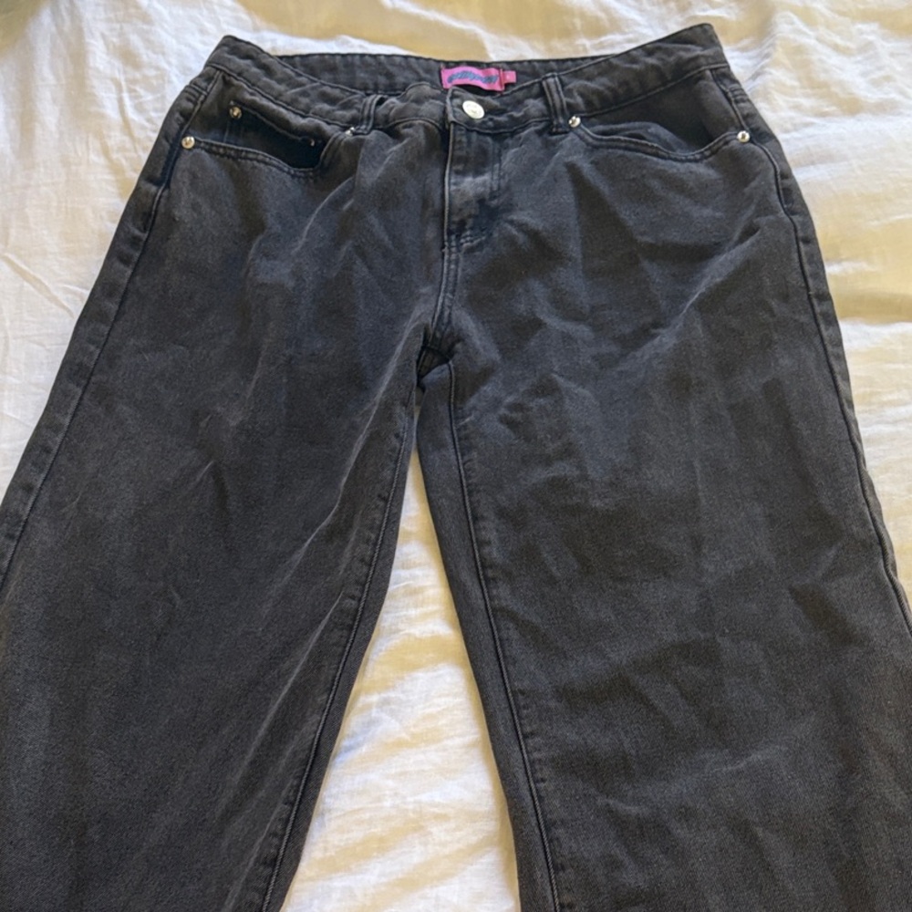 Edikted Charcoal Straight Leg Jeans